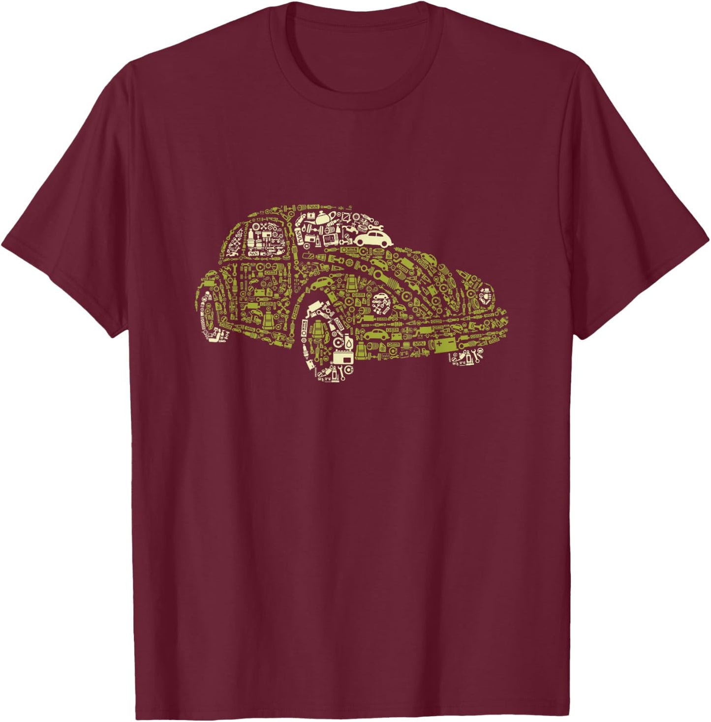 Classic Car Auto Shop Mechanic Engineer Vintage T-Shirt - T-Shirt | Maroon