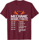 Mechanic Hourly Rate - Mechanic Labor Rates Funny Handyman T-Shirt - T-Shirt | Maroon