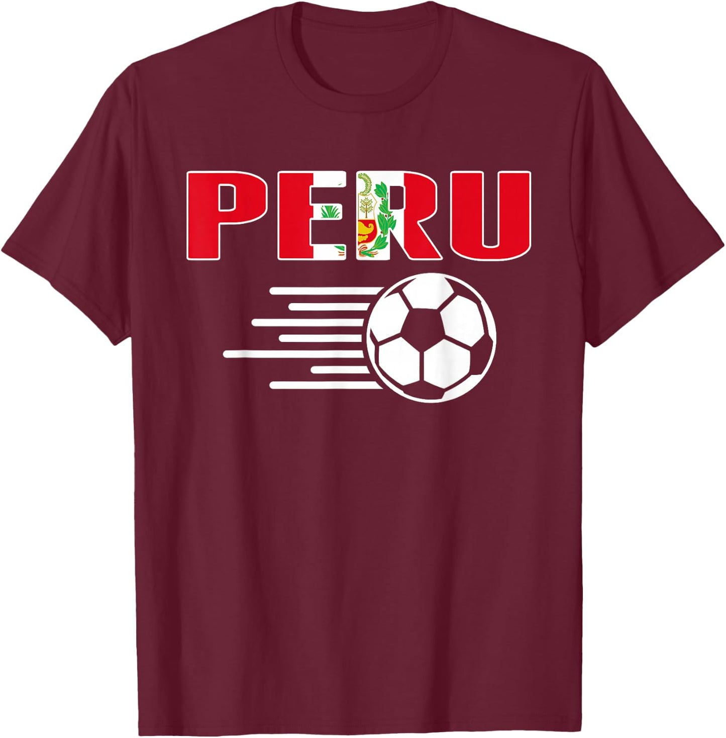 Proud Peru Soccer Fans Jersey - Support Peruvian Football T-Shirt - T-Shirt | Maroon