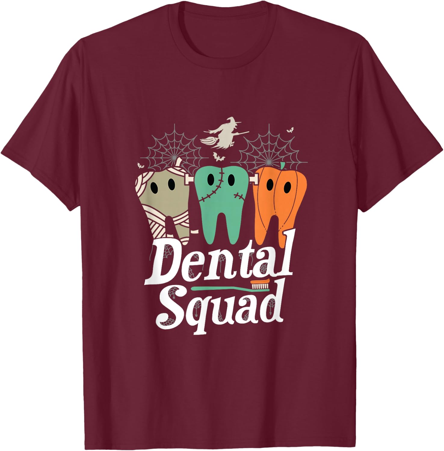 Dental Squad Halloween Costume Trick Or Treat Dentist T-Shirt - T-Shirt | Maroon