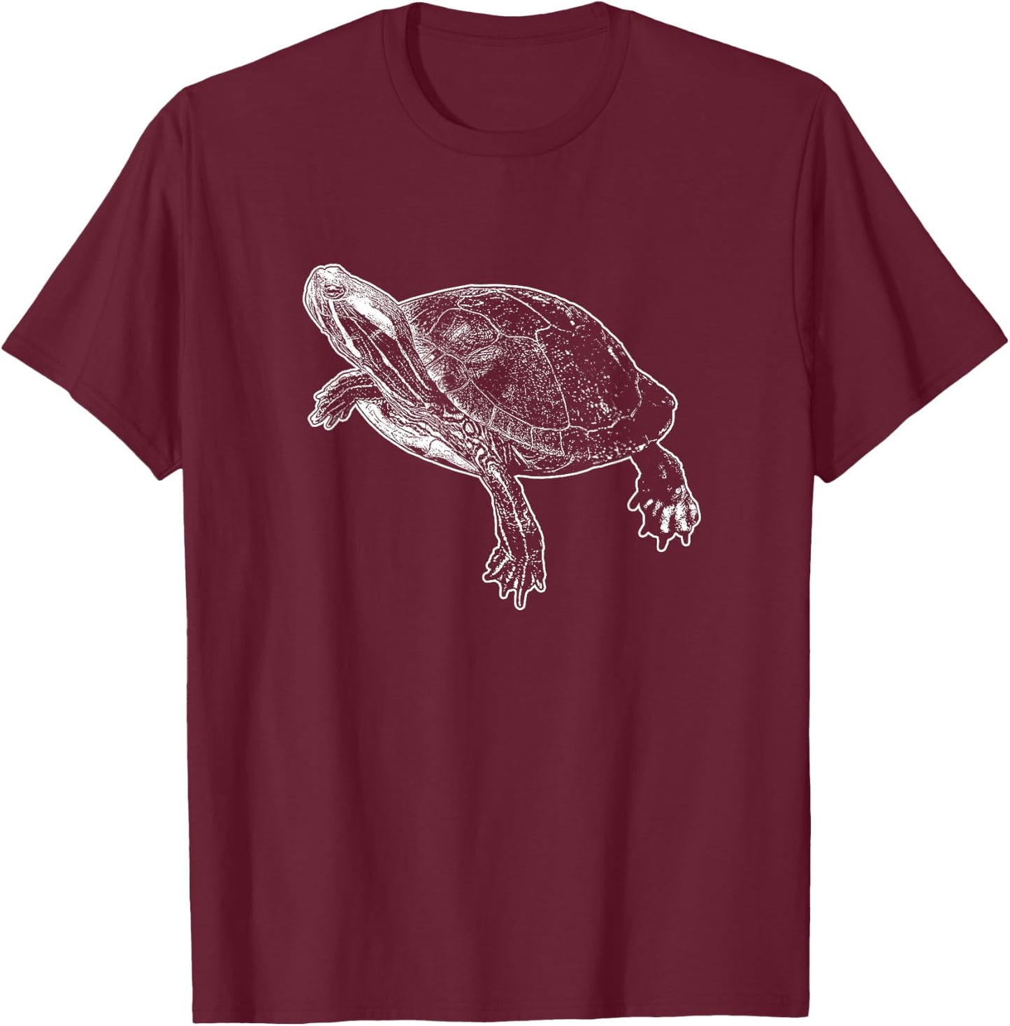 Red-Eared Slider Turtle T-Shirt - T-Shirt | Maroon