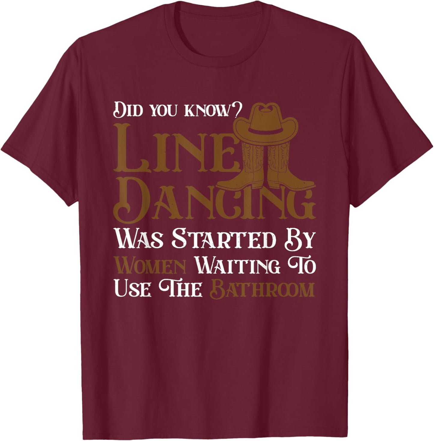 Western Line Dance 5678 Funny Line Dancing T-Shirt - T-Shirt | Maroon