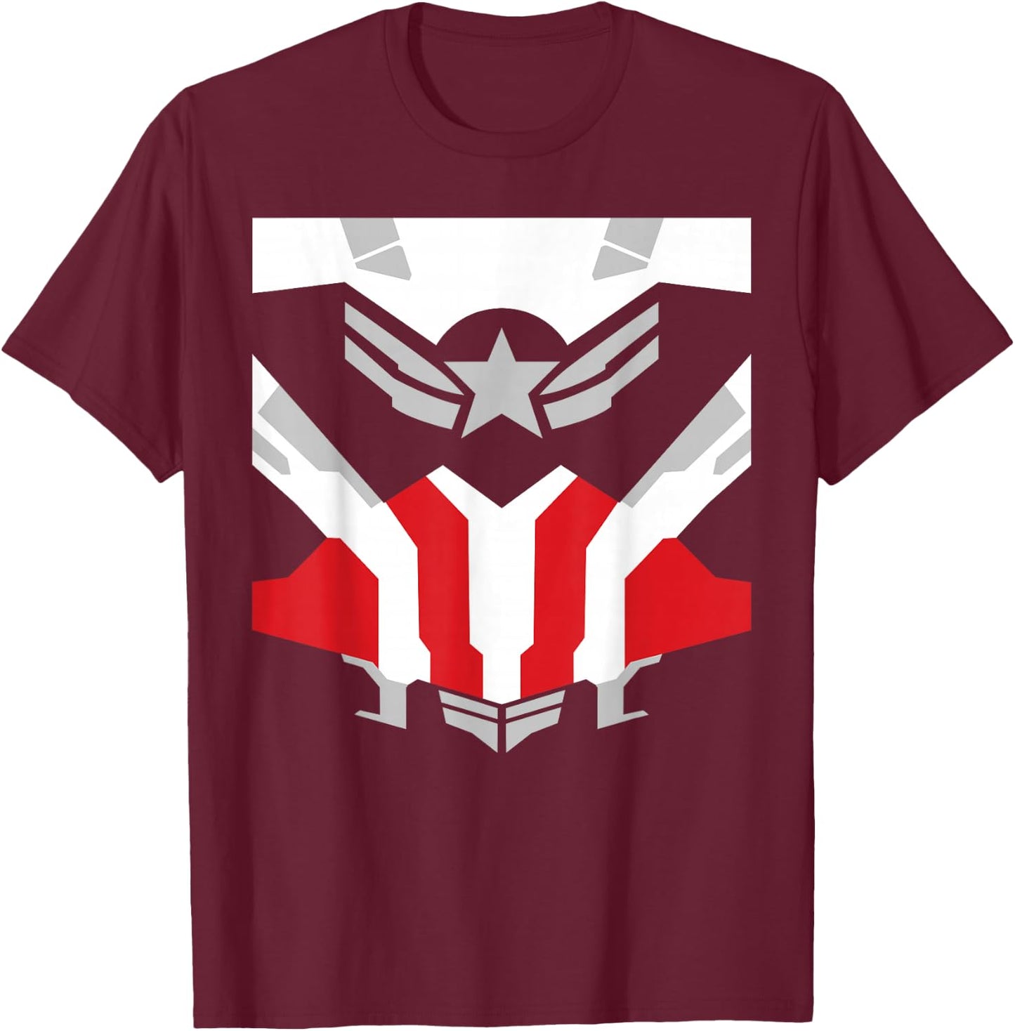 Marvel Falcon Captain America Uniform T-Shirt - T-Shirt | Maroon