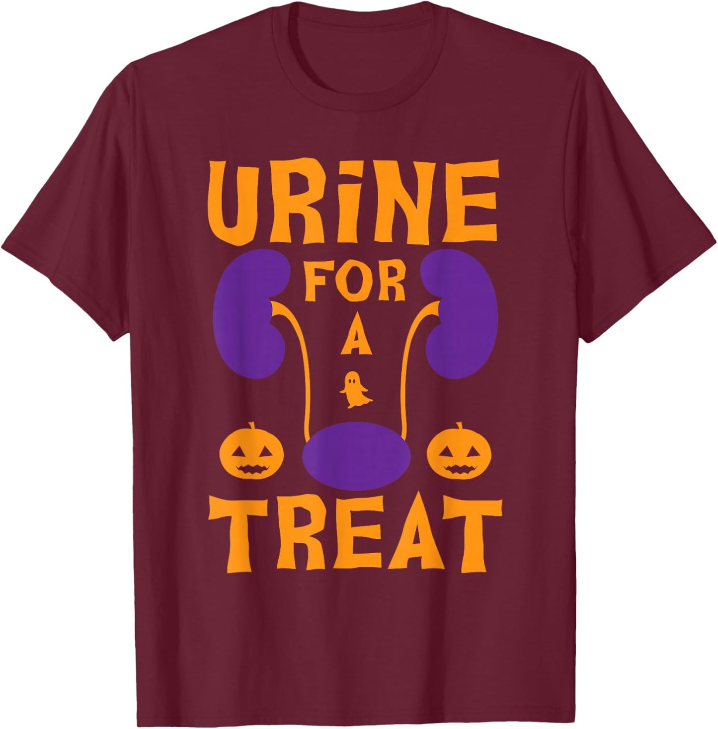 Urine For A Treat Candy - Funny Halloween Urologist Joke T-Shirt - T-Shirt | Maroon