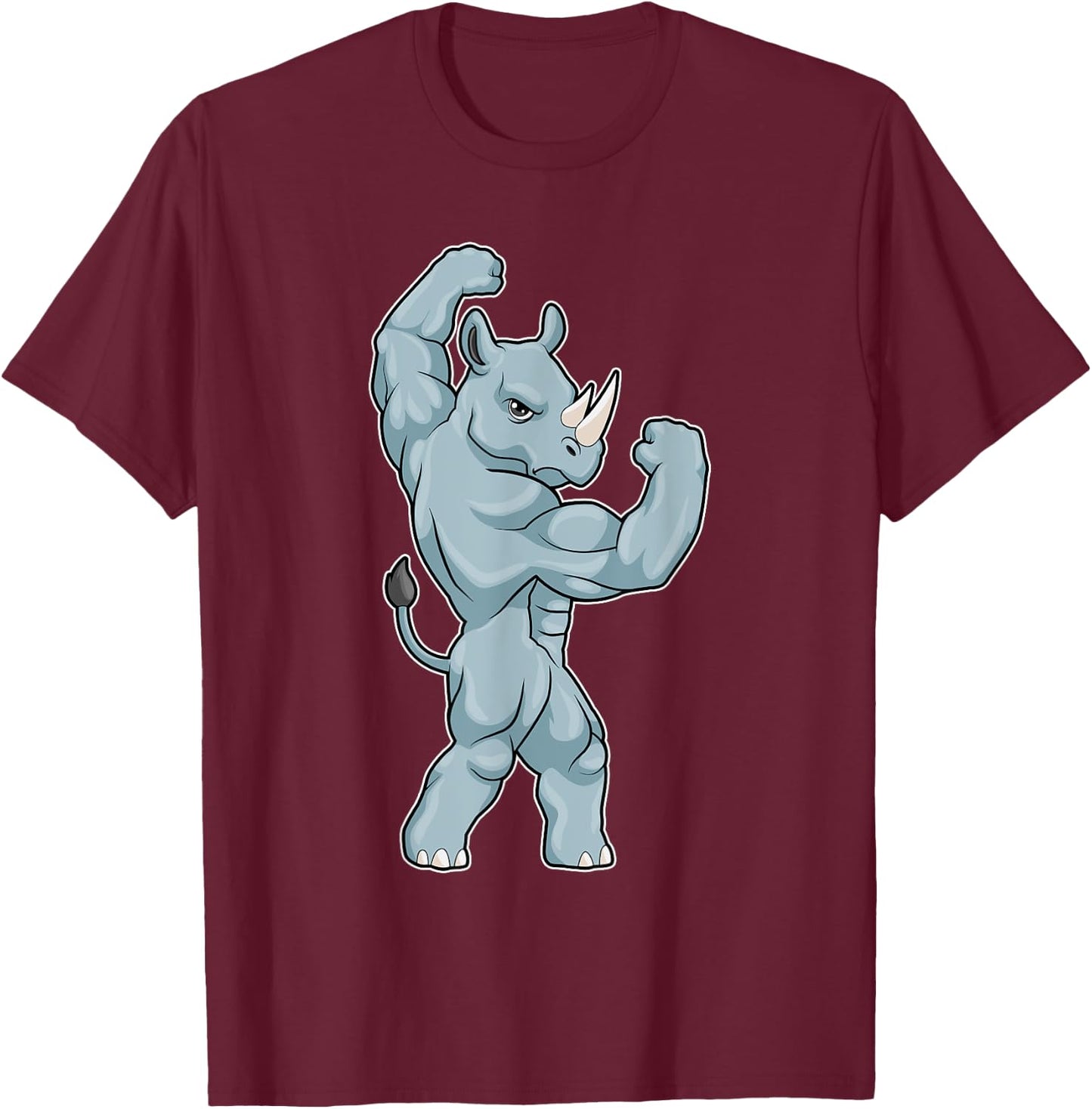 Rhino Bodybuilder Bodybuilding Sports T-Shirt - T-Shirt | Maroon