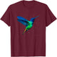 Hummingbird illustration bird T-Shirt - T-Shirt | Maroon