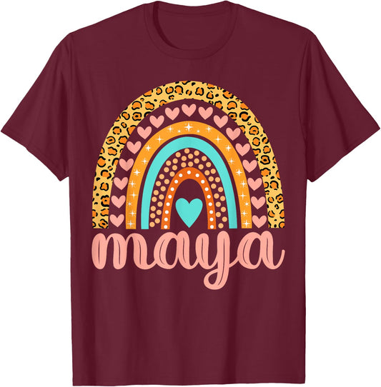 Maya Maya Name Birthday Shirt Gift T-Shirt - T-Shirt | Maroon