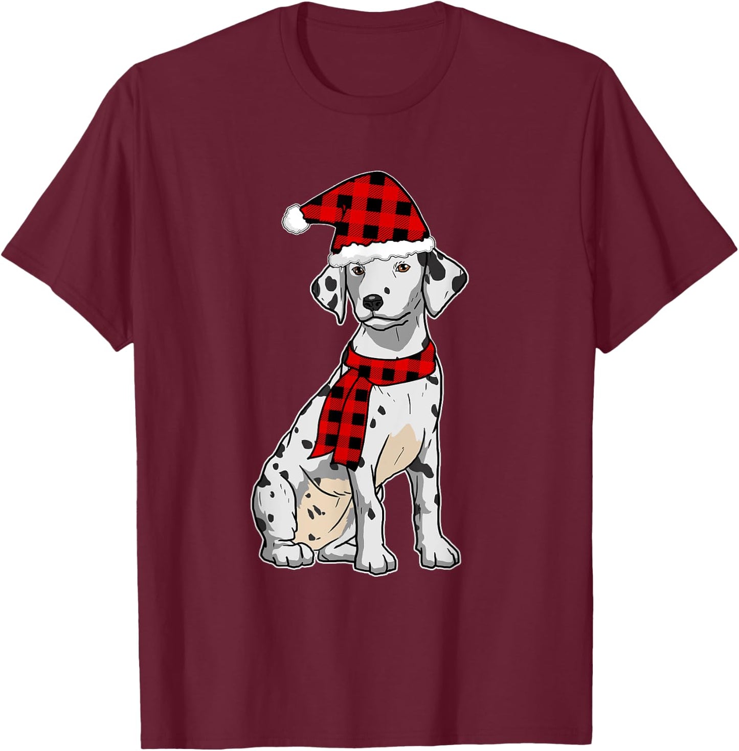 Funny Dalmatian Christmas Dots Spots Dogs Women Kids T-Shirt - T-Shirt | Maroon