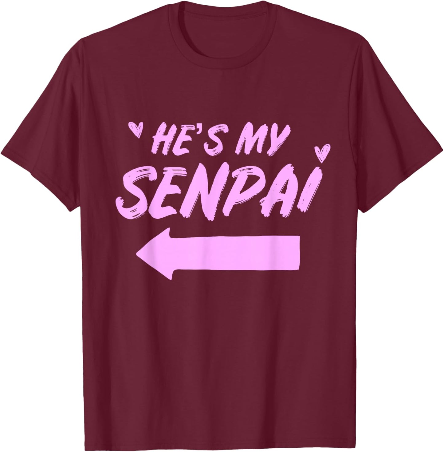 Matching Couples Anime Girlfriend He's My Senpai Shirt T-Shirt - T-Shirt | Maroon