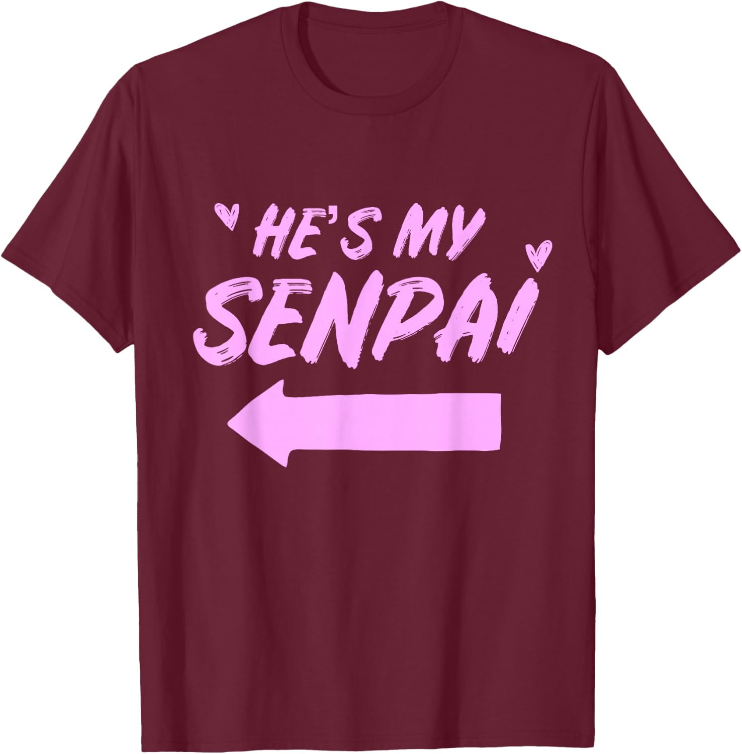 Matching Couples Anime Girlfriend He's My Senpai Shirt T-Shirt - T-Shirt | Maroon