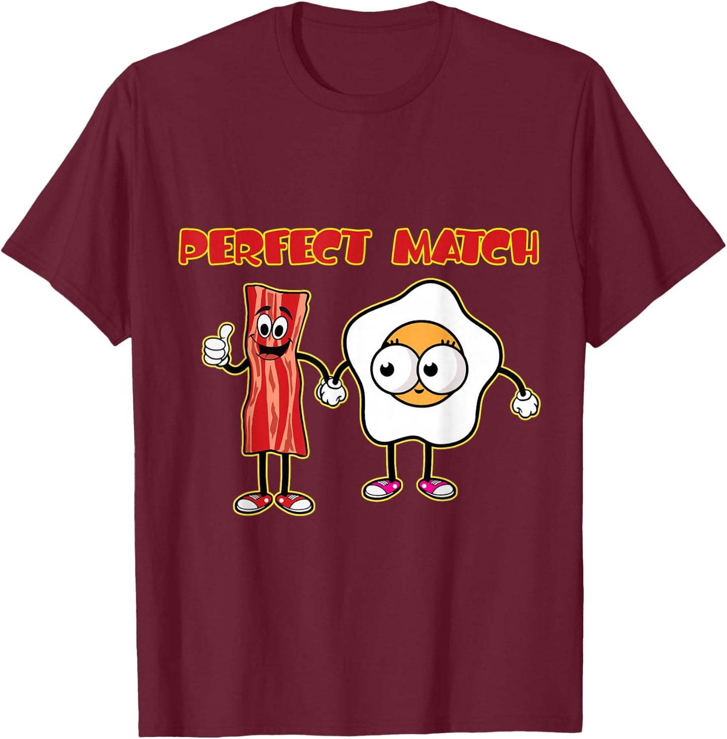 Perfect bacon egg breakfast yummy food lover restaurant T-Shirt - T-Shirt | Maroon