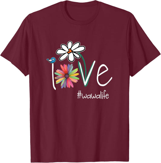 Love WaWa Life - Art Flower Color T-Shirt - T-Shirt | Maroon
