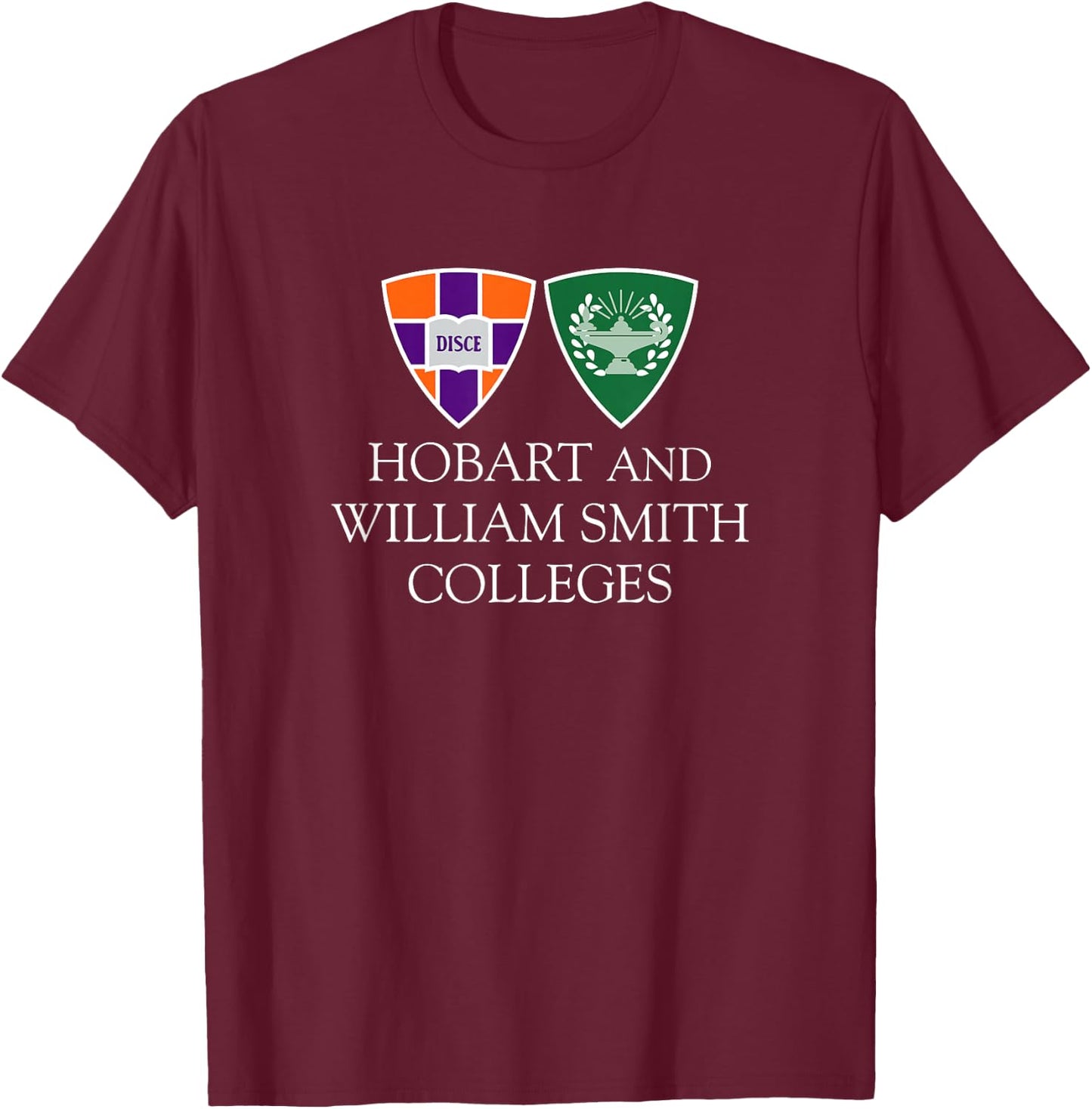 Hobart & William Smith Colleges Combined Logo Mark HWSC T-Shirt - T-Shirt | Maroon