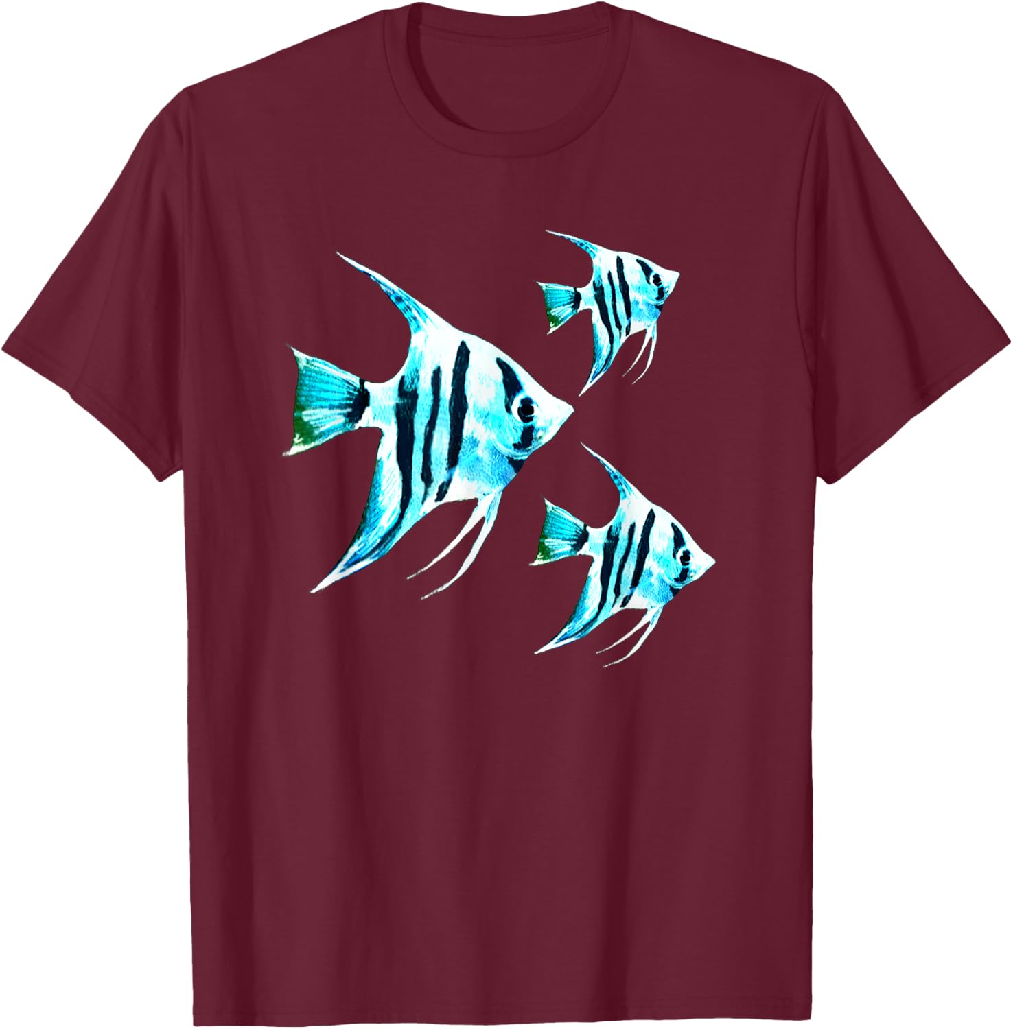 Zebra Angelfish Aquarium Fish Lovers Angelfish Breeders T-Shirt - T-Shirt | Maroon