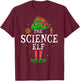 Science Elf Group Matching Family Christmas Scientist Funny T-Shirt - T-Shirt | Maroon