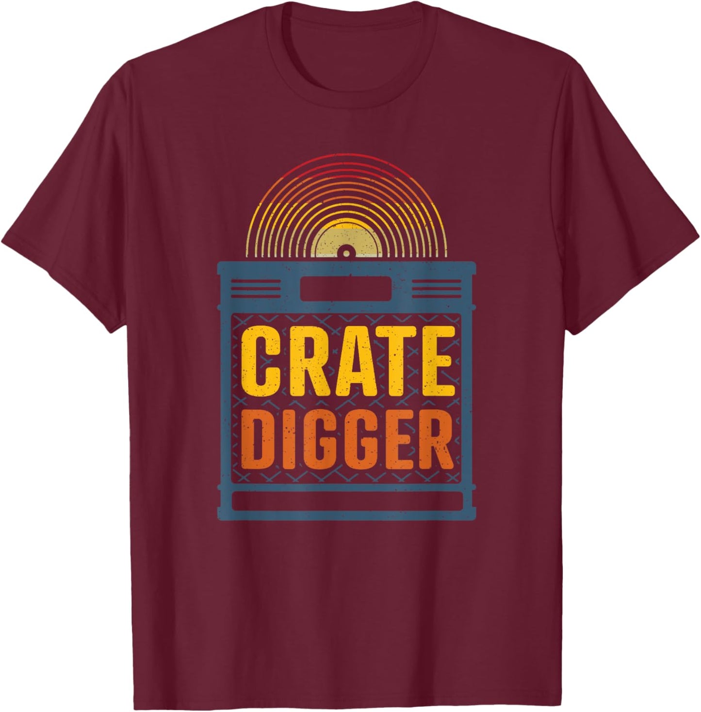 Crate digger - lp vinyl collector gift T-Shirt - T-Shirt | Maroon