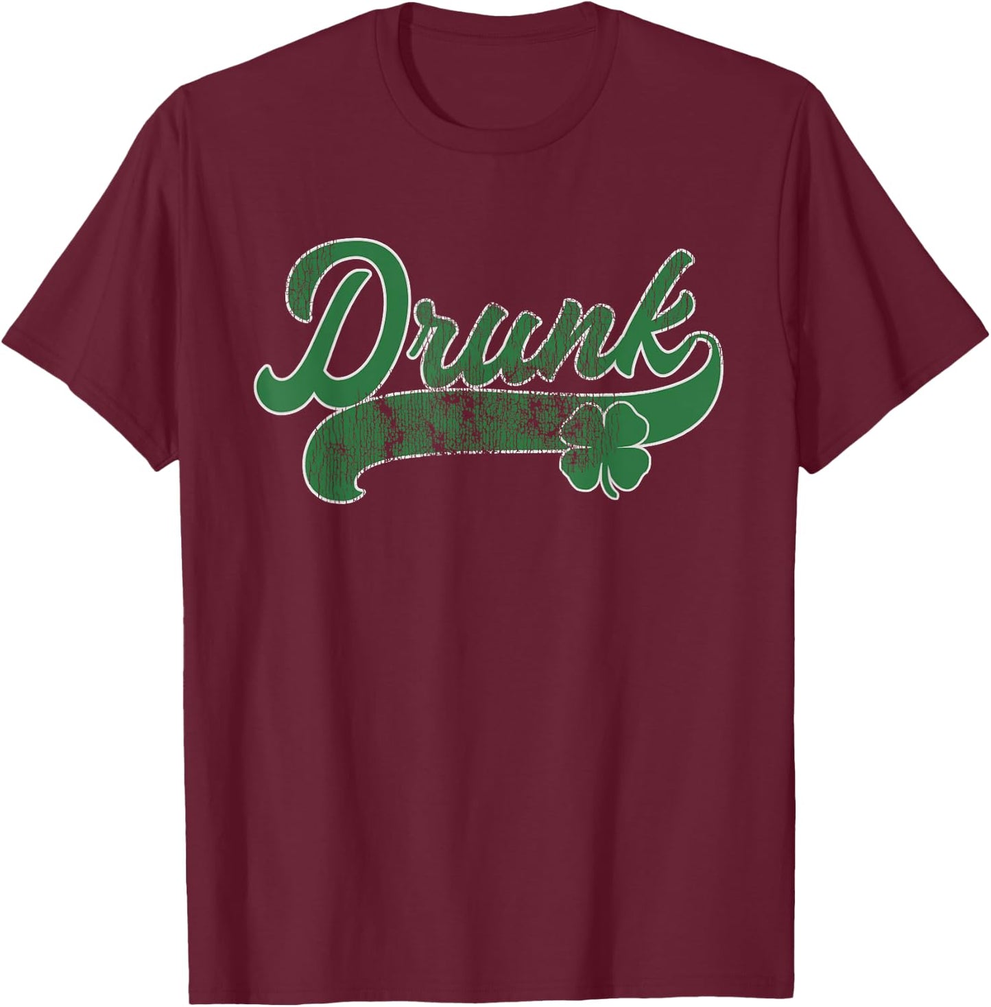 Drunk Beer Shamrock St. Patrick's Day Irish Gift Drinking T-Shirt - T-Shirt | Maroon