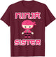 Woman Ninja Sister Girl Pink T-Shirt - T-Shirt | Maroon