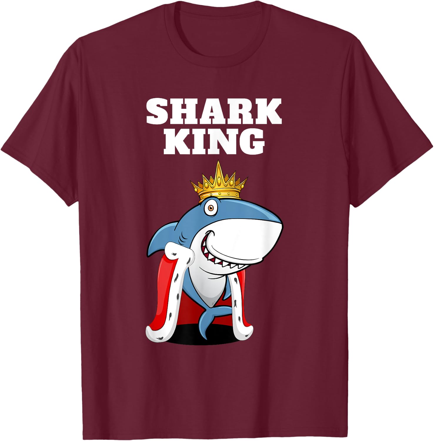 Shark King | Boys Shark | Shark T-Shirt - T-Shirt | Maroon