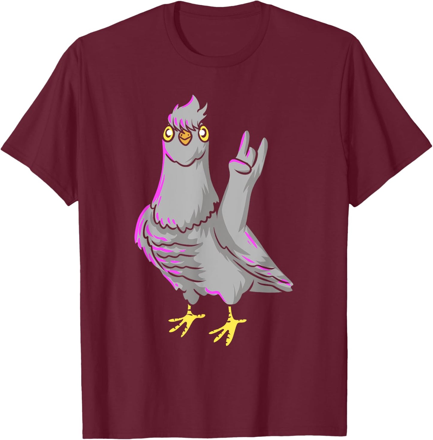 Gothic Pigeon Emo Punk Death Metal Bird Lover Pigeon Racing T-Shirt - T-Shirt | Maroon