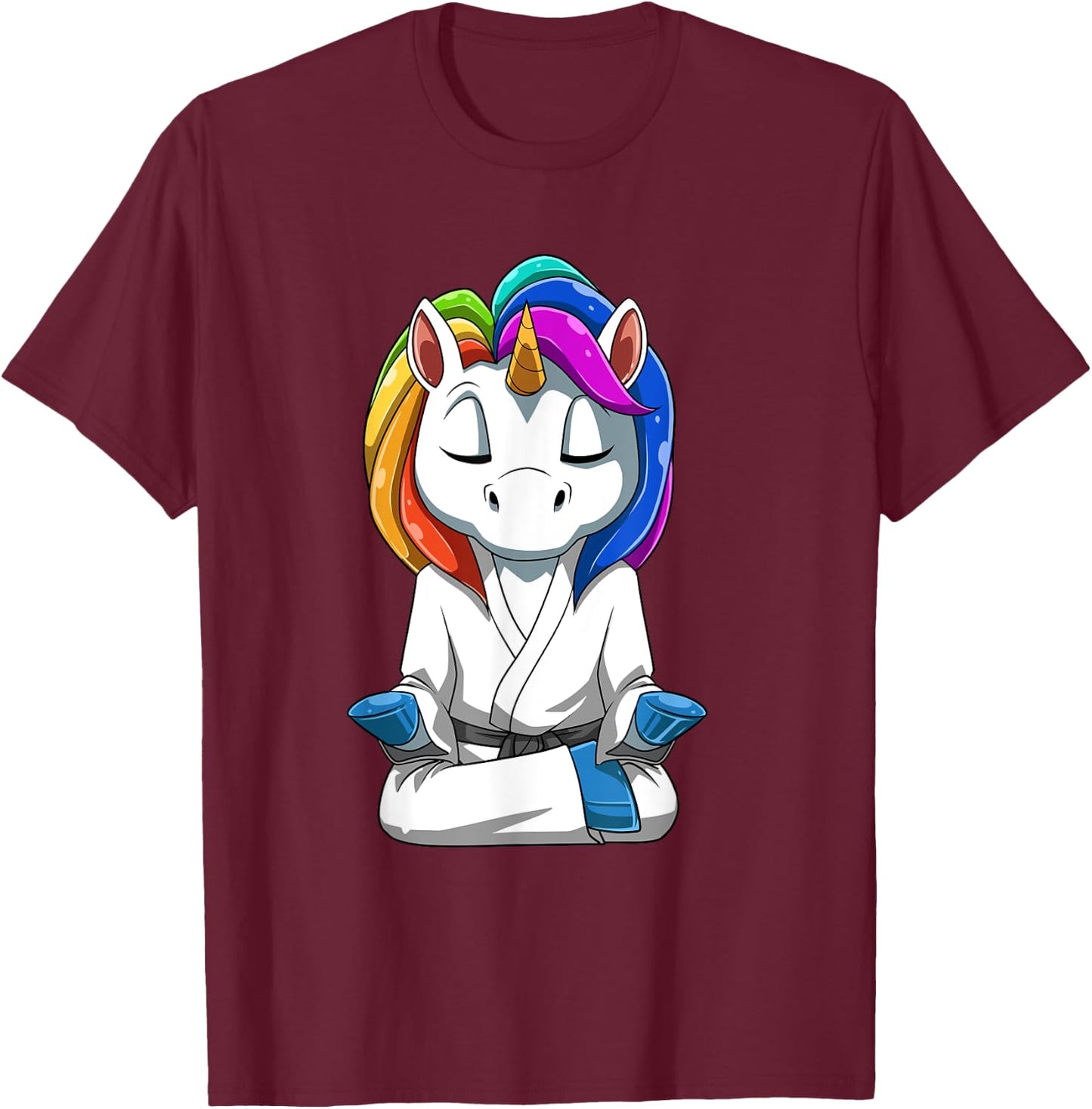 Cute BJJ Unicorn - Jiu Jitsu and Grappling T-Shirt - T-Shirt | Maroon
