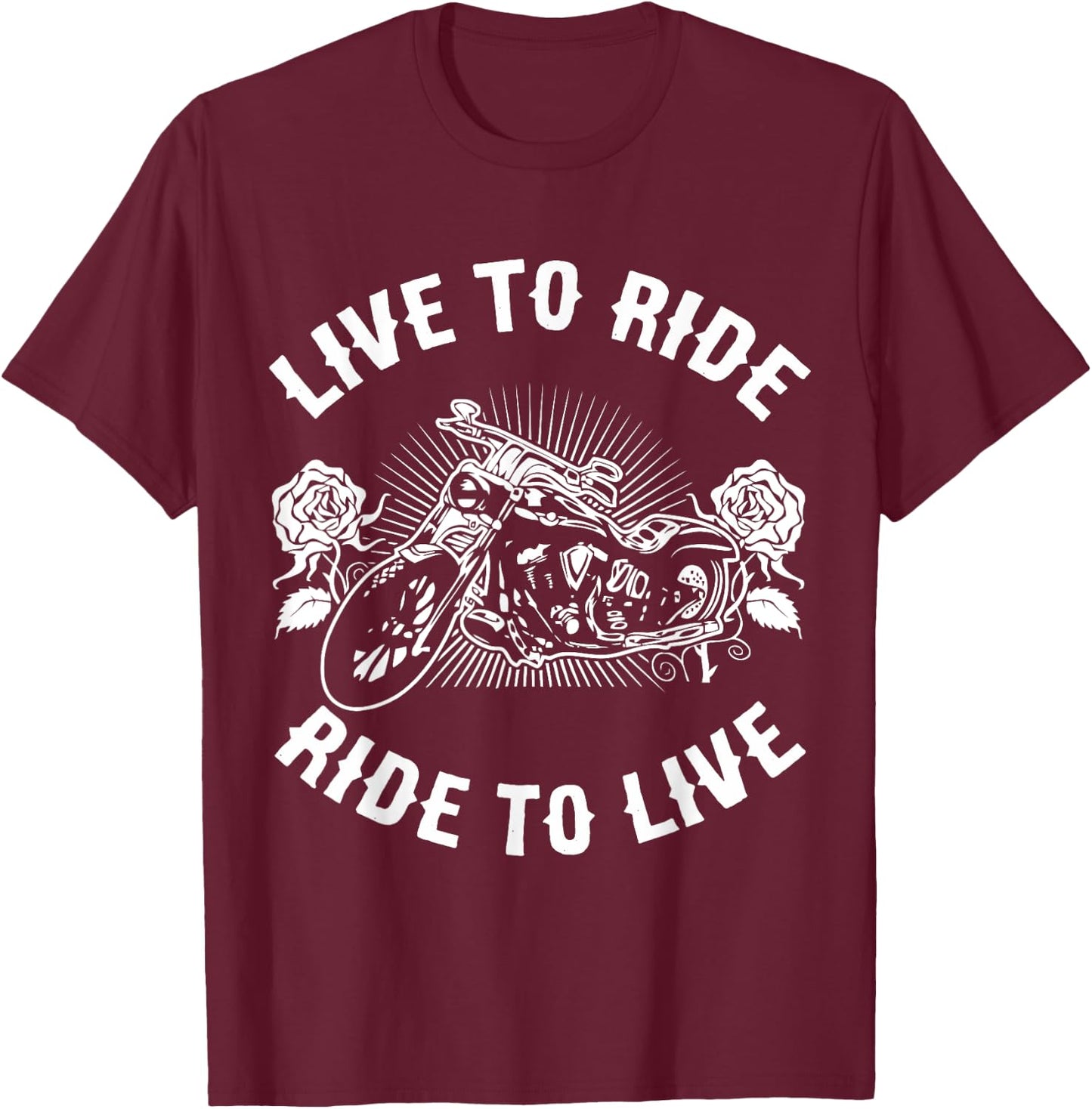 Vintage Biker Motorcycle Motocross Design T-Shirt - T-Shirt | Maroon