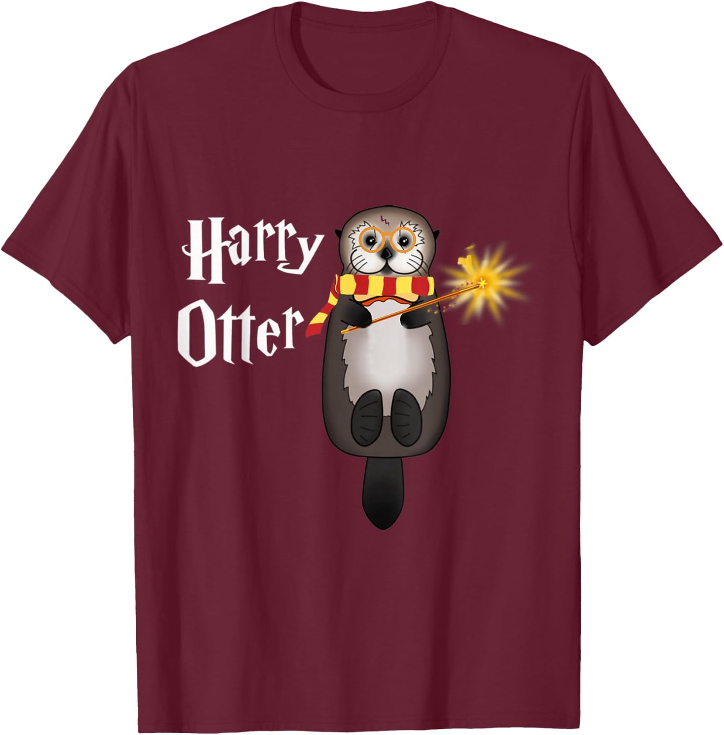Otter Magic Wizard Funny Otter Harry T-Shirt - T-Shirt | Maroon