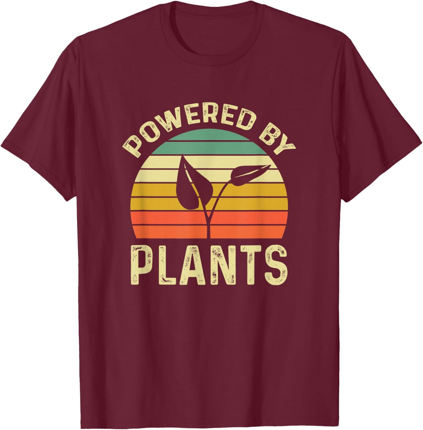 Vegan Plant Powered T-Shirt - T-Shirt | Maroon