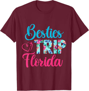 Besties Trip Florida Vacation Matching Best Friend T-Shirt - T-Shirt | Maroon