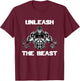 Unleash The Beast Gorilla Bodybuilding Motivational Gift T-Shirt - T-Shirt | Maroon