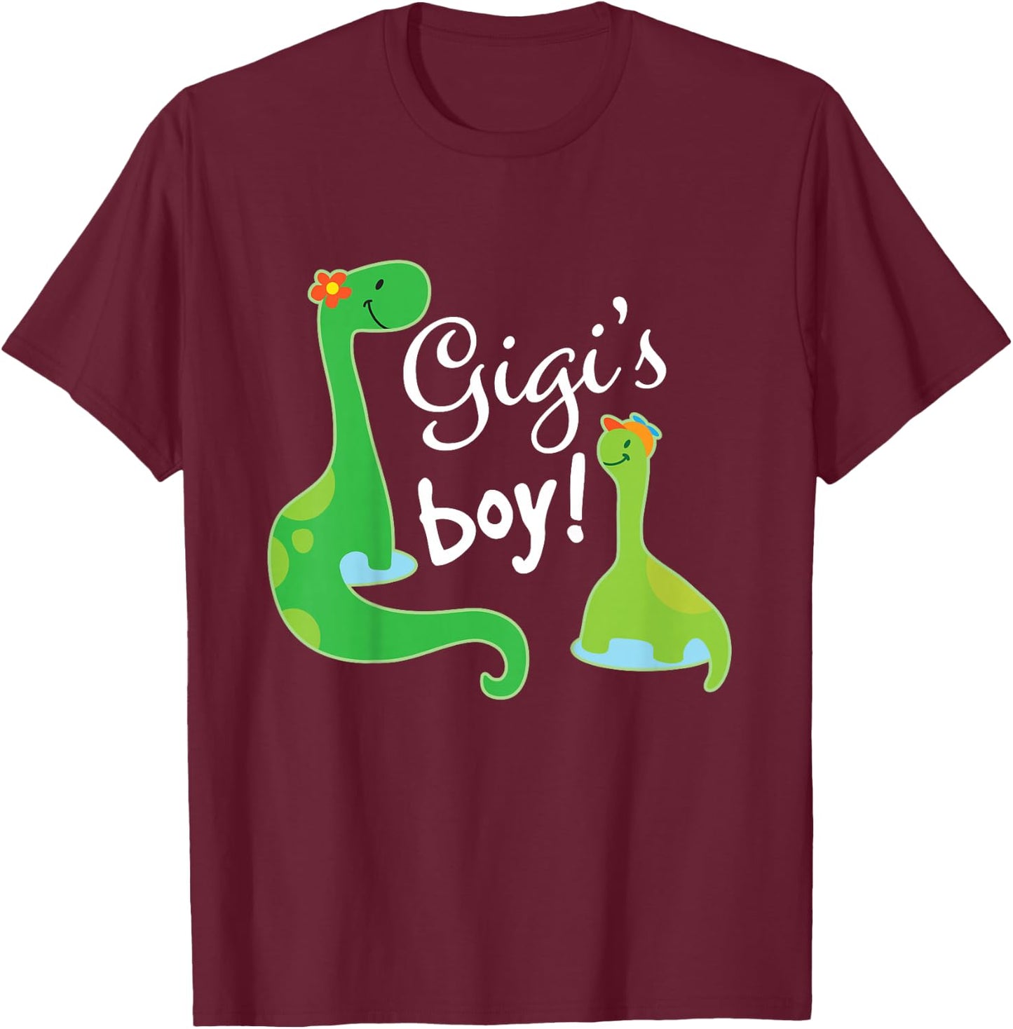 Kids Gigi Boy Grandson Dinosaur T-Shirt - T-Shirt | Maroon