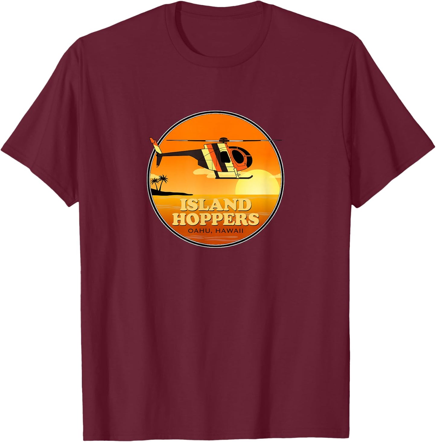 Island Hoppers Classic 80's TV T-Shirt - T-Shirt | Maroon