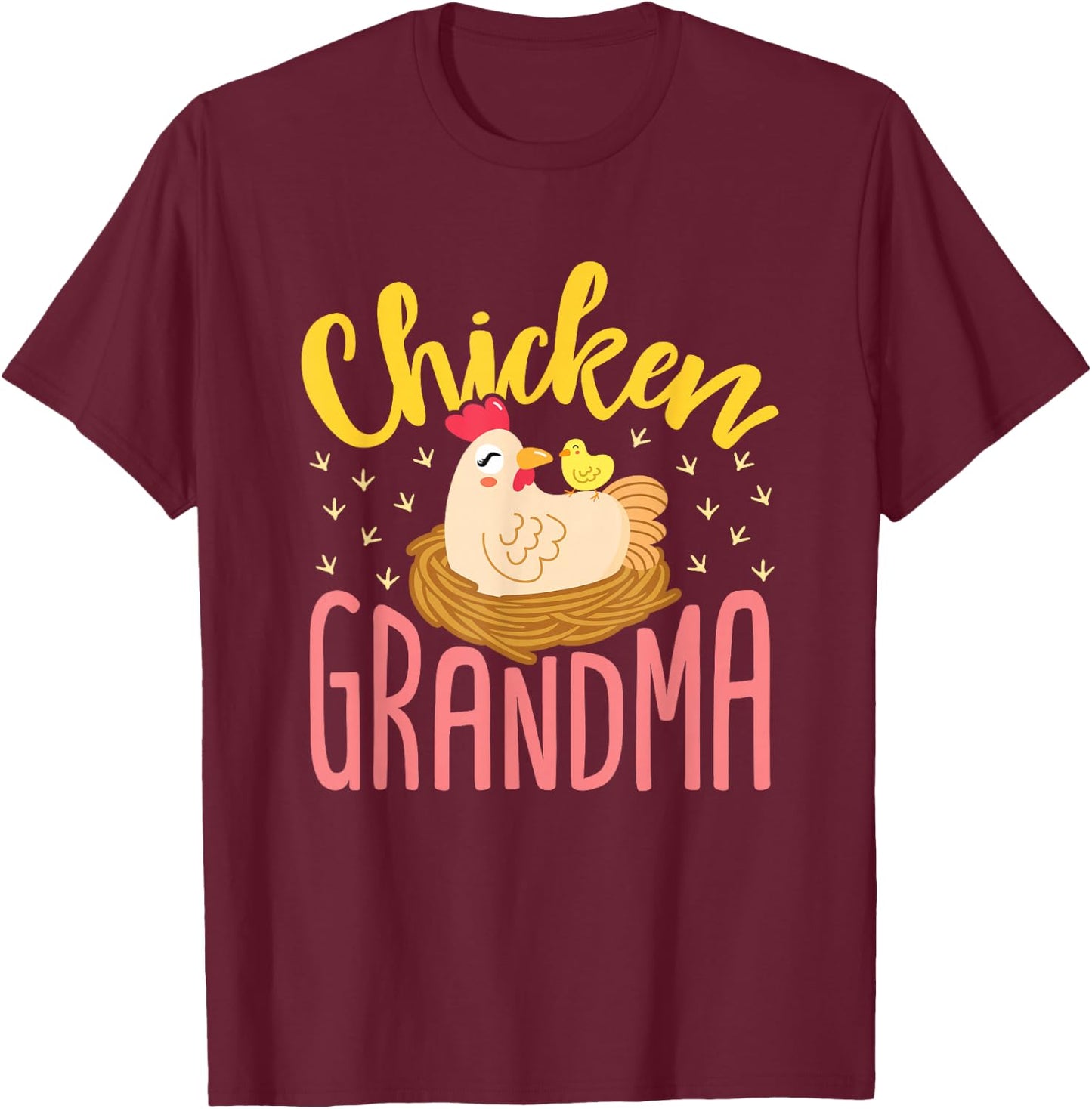 Chicken Grandma Farmer Lady Chickens Farm Animal Hen T-Shirt - T-Shirt | Maroon
