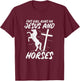 Girl Runs On Jesus And Horses God Christian Girls Women T-Shirt - T-Shirt | Maroon
