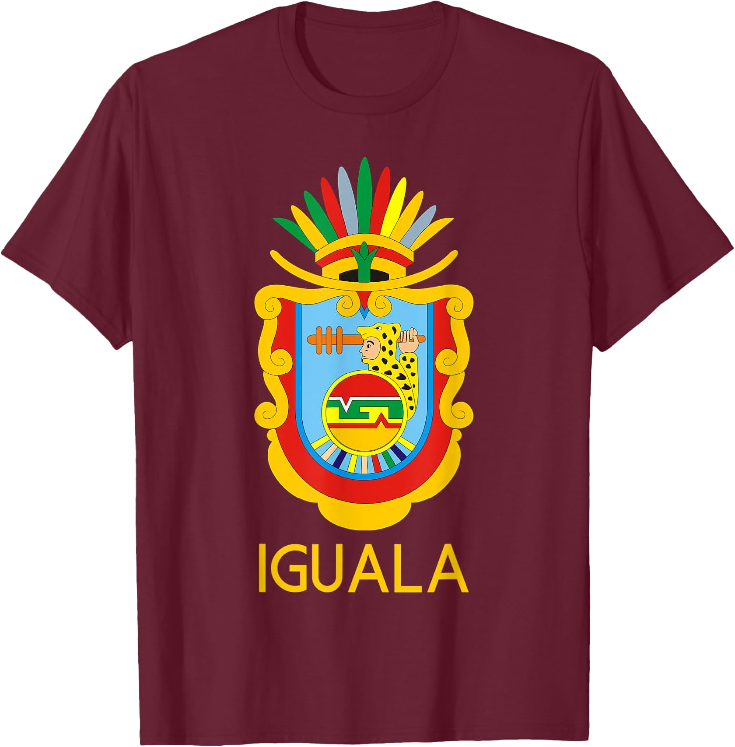 Iguala Guerrero Estado De Mexico Escudo Eagle Aguila T-Shirt - T-Shirt | Maroon