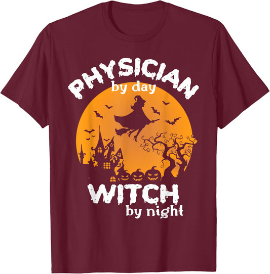 Funny Physician Doctor Halloween Costume For Physicians T-Shirt - T-Shirt | Maroon