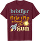 Brother Outer Space 1st Birthday First Trip Around The Sun T-Shirt - T-Shirt | Maroon