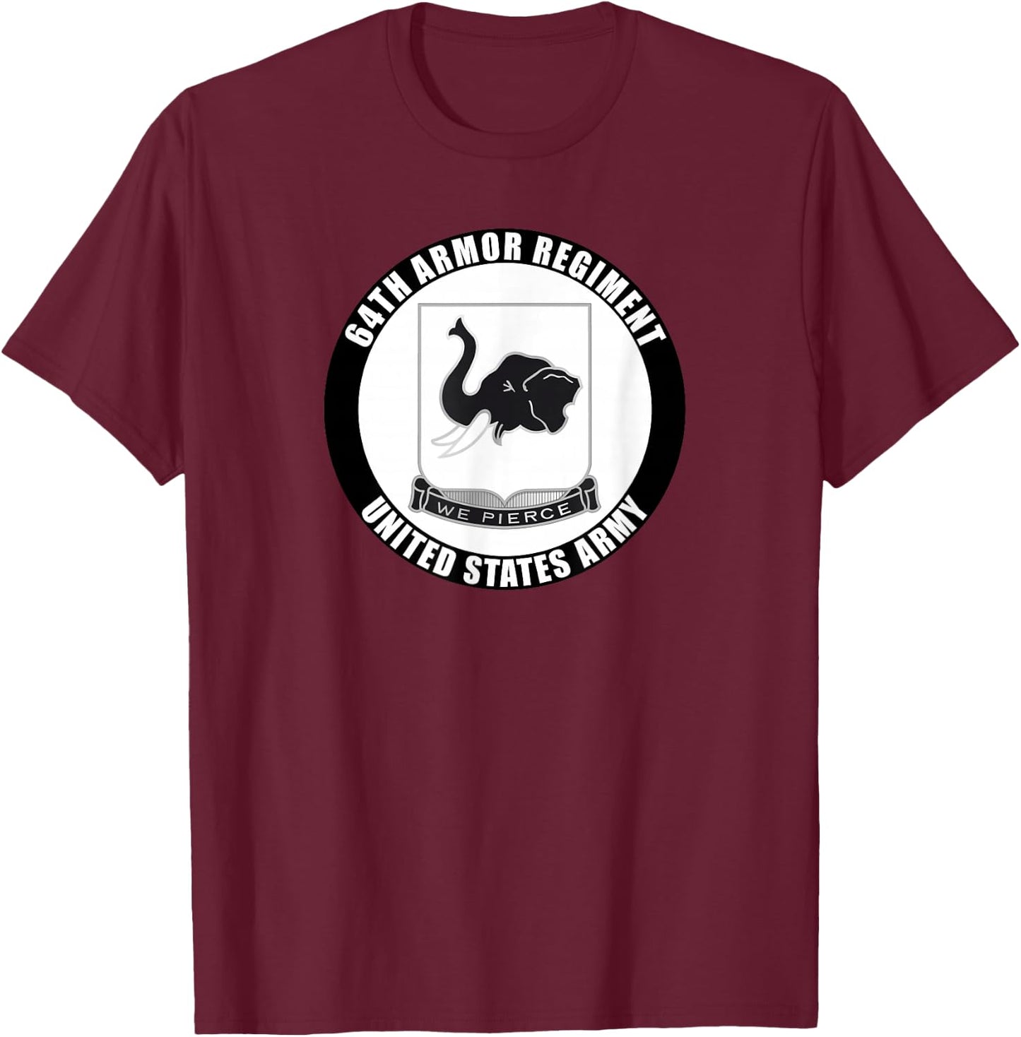 64th Armor Regiment United States Army Veteran Military T-Shirt - T-Shirt | Maroon