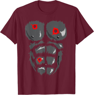 Halloween Funny Gorilla Monkey Belly Chest kids Costume T-Shirt - T-Shirt | Maroon