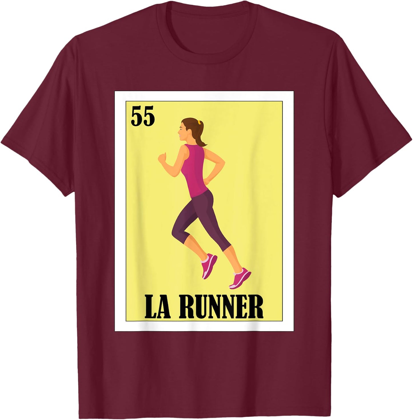 Funny Mexican Design for Runners - La Runner T-Shirt - T-Shirt | Maroon