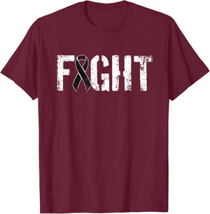 Fight Melanoma Cancer - Military Style Awareness Ribbon T-Shirt - T-Shirt | Maroon