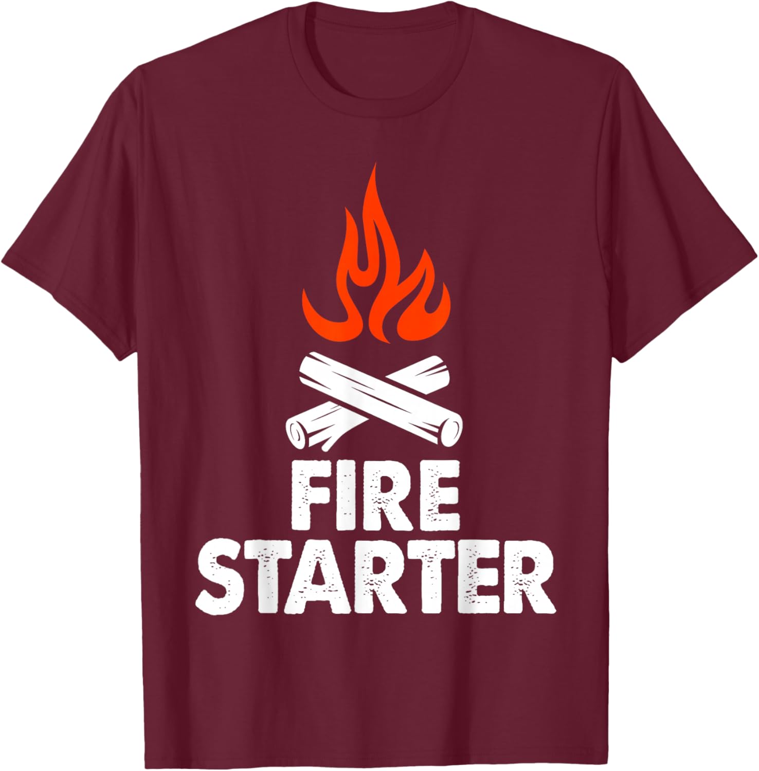 Fire Starter Shirt Men Campfire Starter T-Shirt - T-Shirt | Maroon
