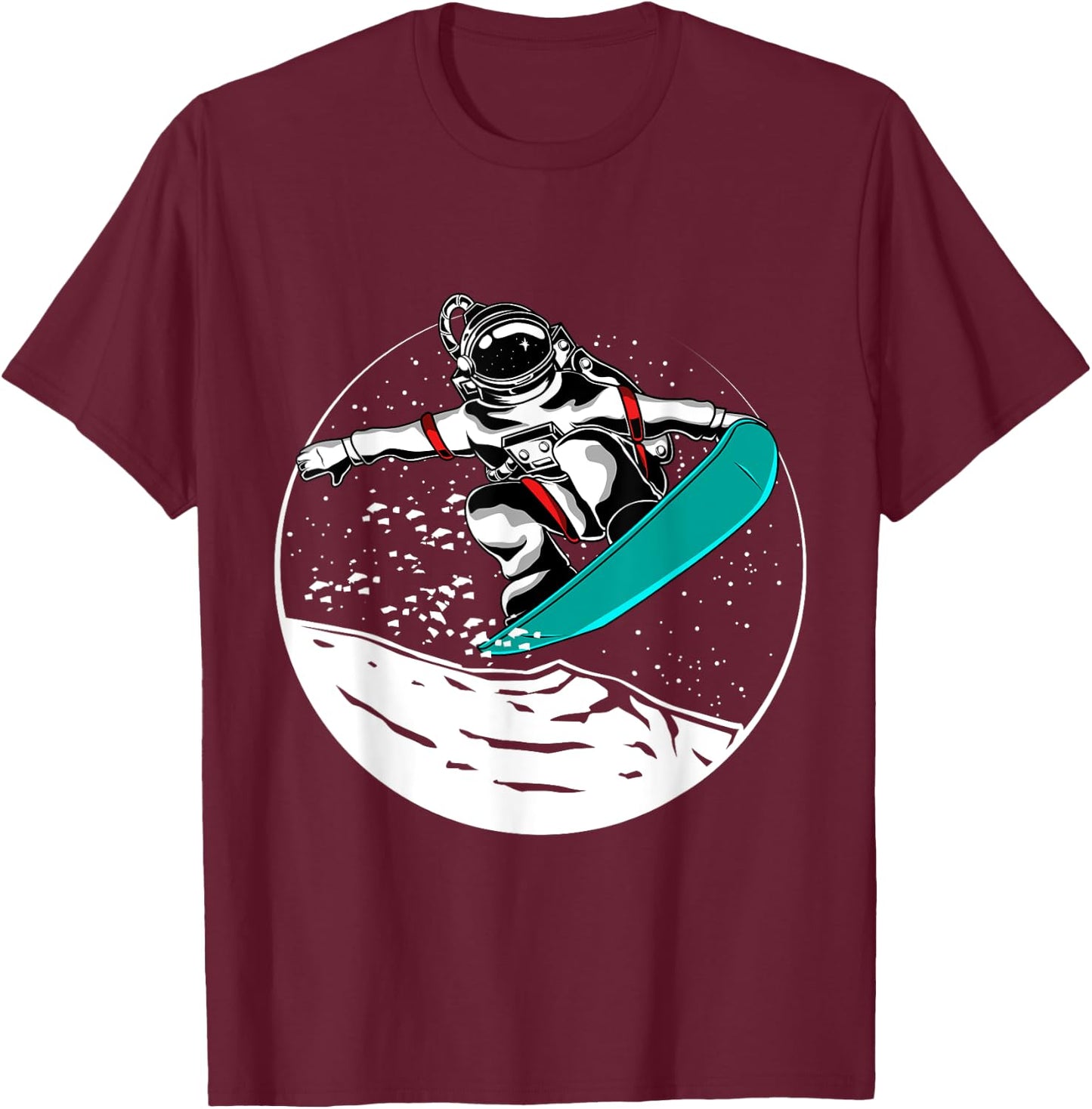 Snowboard Astronaut Shirt For Future Astronomy & Space Fans T-Shirt - T-Shirt | Maroon