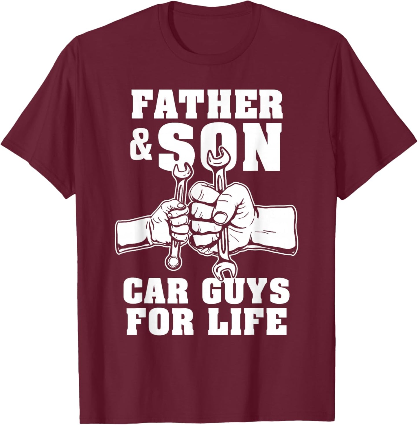 Father And Son Car Guys For Life Cute Car Mechanic T-Shirt - T-Shirt | Maroon
