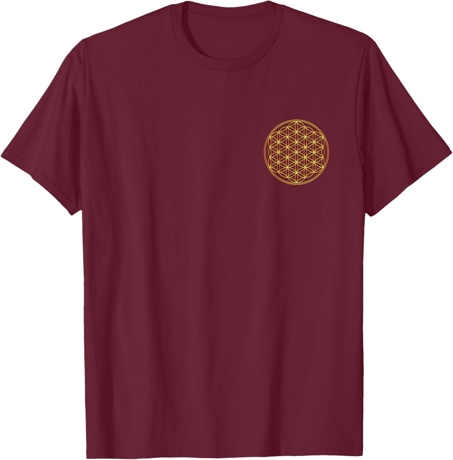 Flower of Life, Sacred Geometry, Yoga, Flower of Life T-Shirt - T-Shirt | Maroon