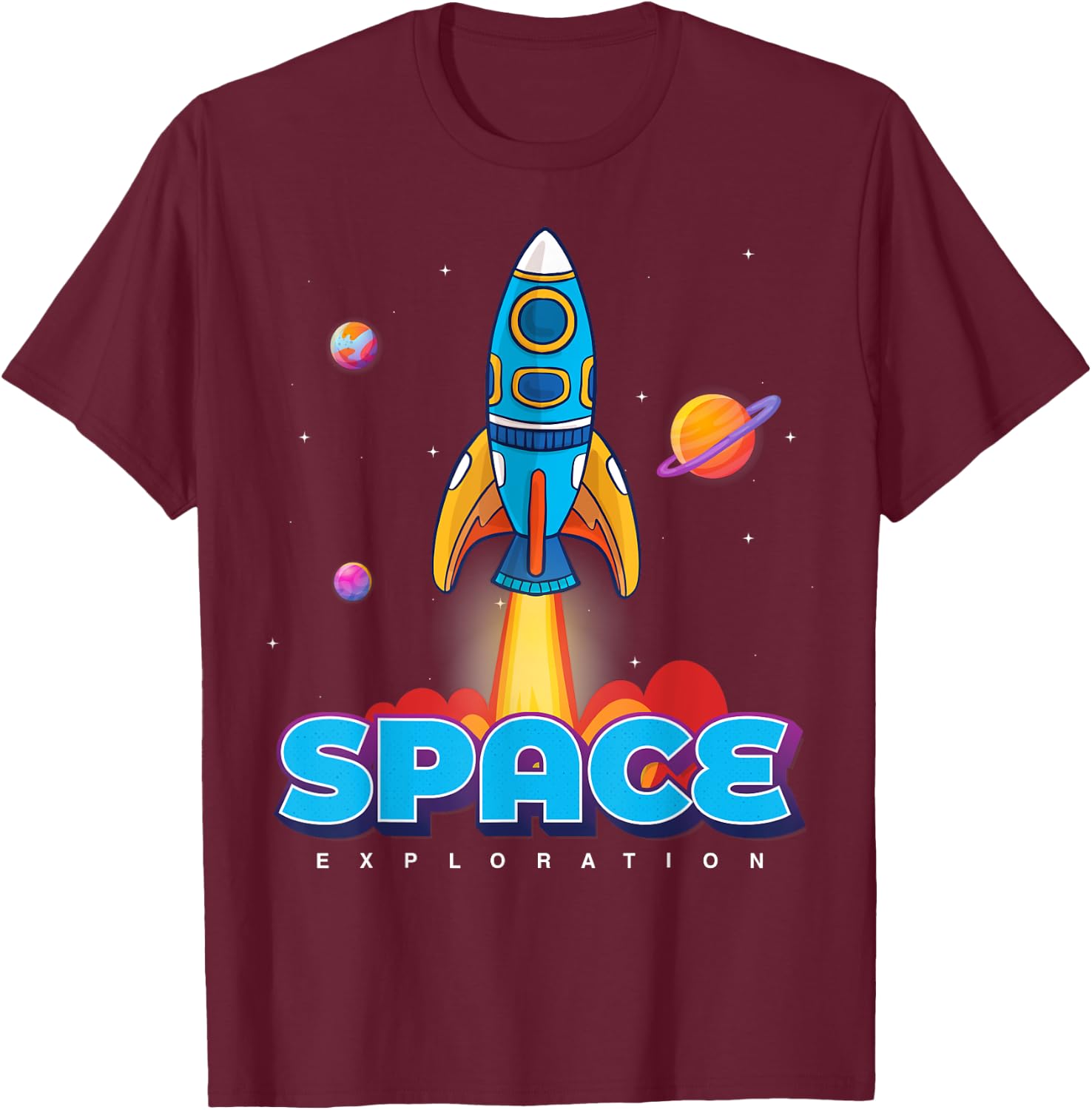 Astronaut Space Craft shirts, Space Shuttle Travel Fun T-Shirt - T-Shirt | Maroon
