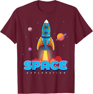 Astronaut Space Craft shirts, Space Shuttle Travel Fun T-Shirt - T-Shirt | Maroon