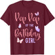 Pop Pop of The Birthday Girl Butterfly Party Matching Family T-Shirt - T-Shirt | Maroon