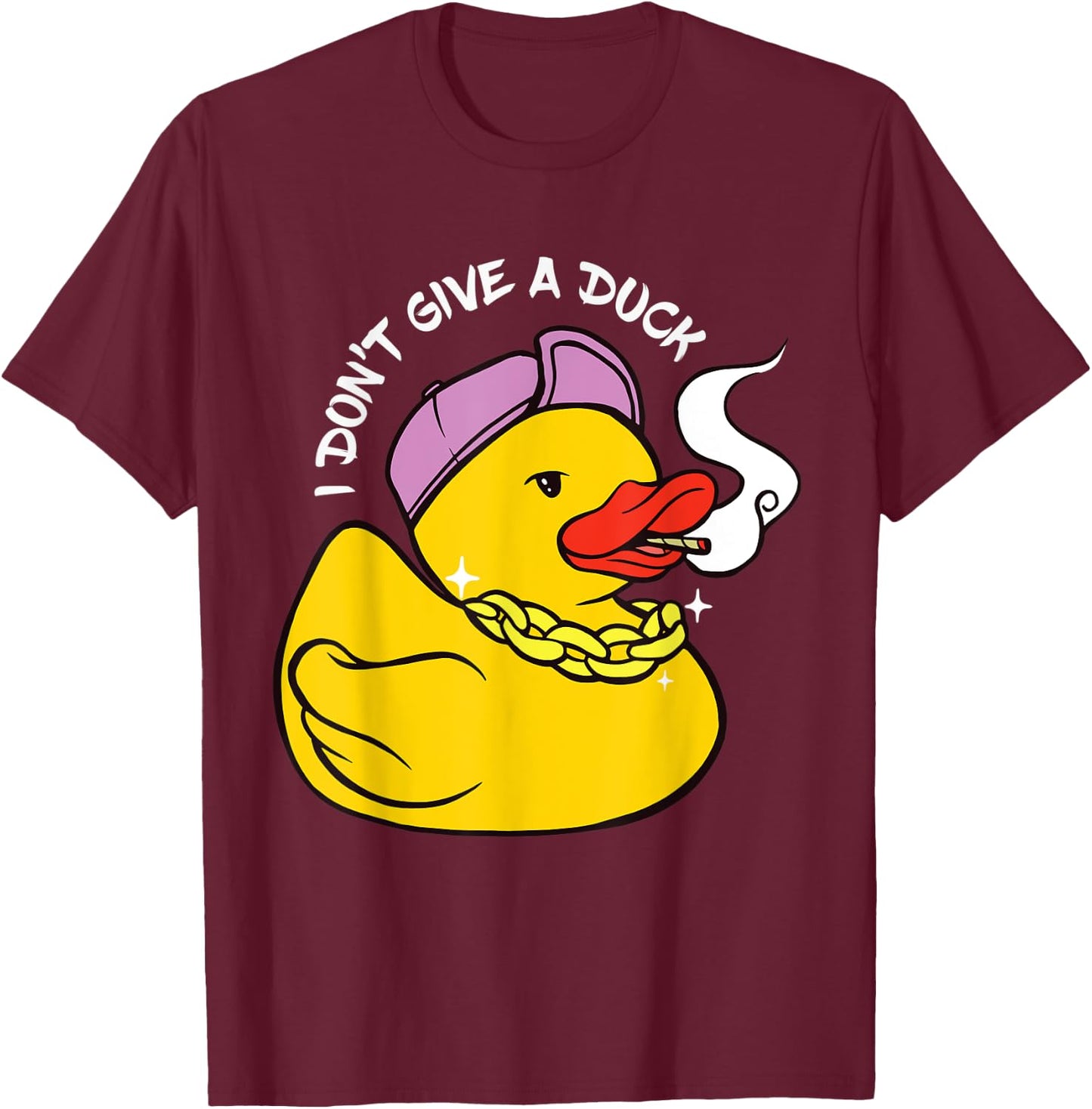 Rubber Duck Cool Duck Smoking Duck Funny Rubber Duck Lover T-Shirt - T-Shirt | Maroon