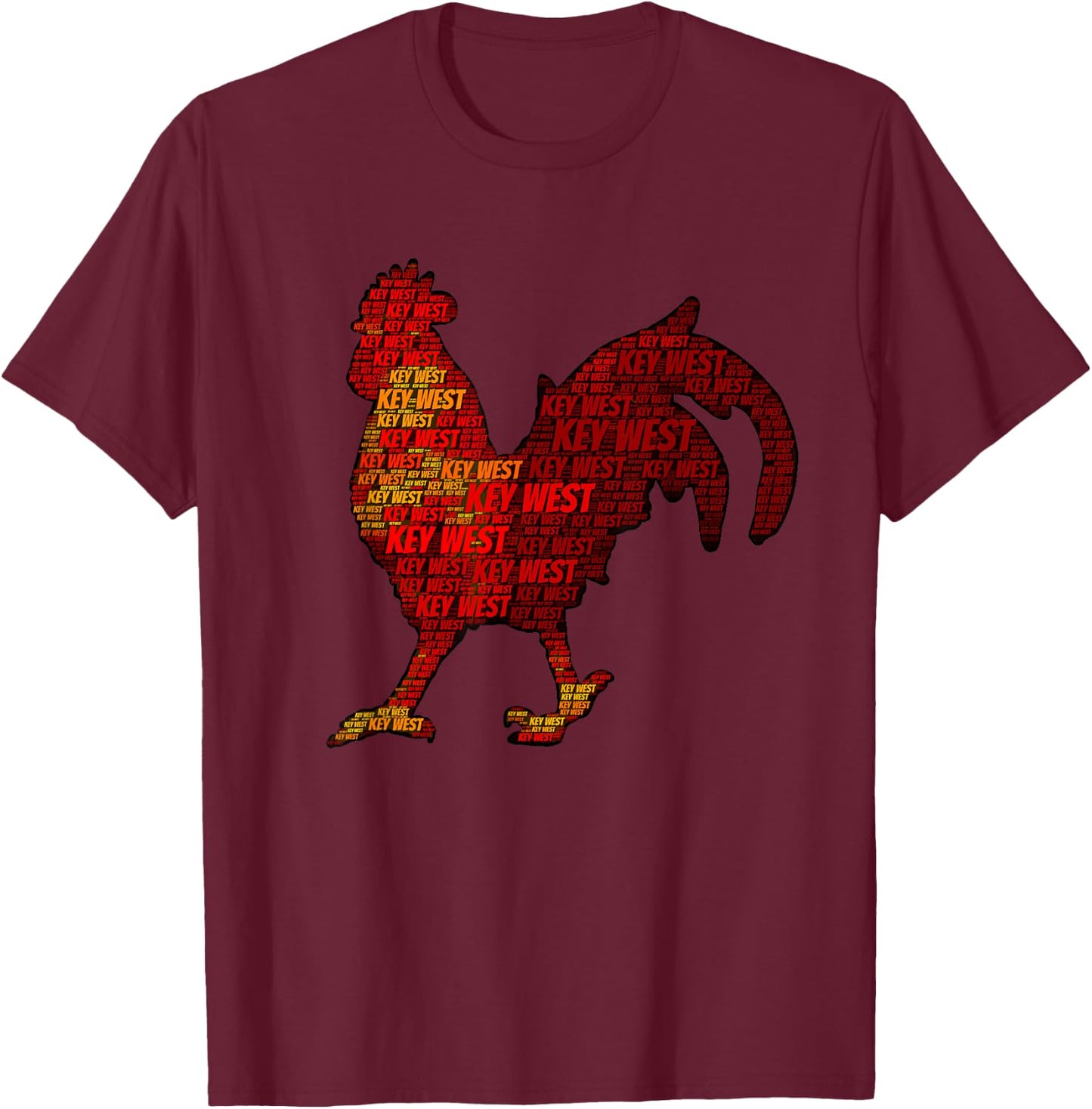 Key West Florida Keys Chicken T-Shirt - T-Shirt | Maroon